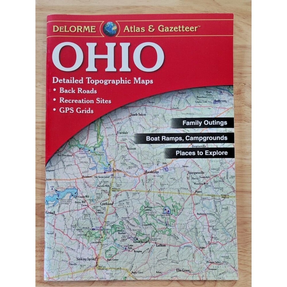 DeLorme Topographic Atlas Ohio, 12th Edition 2018-Ohio Maps-Map-Road Maps